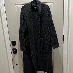 Women's Black Long Shawl Cardigan